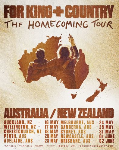 Tour News: for KING + COUNTRY ANNOUNCES 2024 AUSTRALIA AND NEW